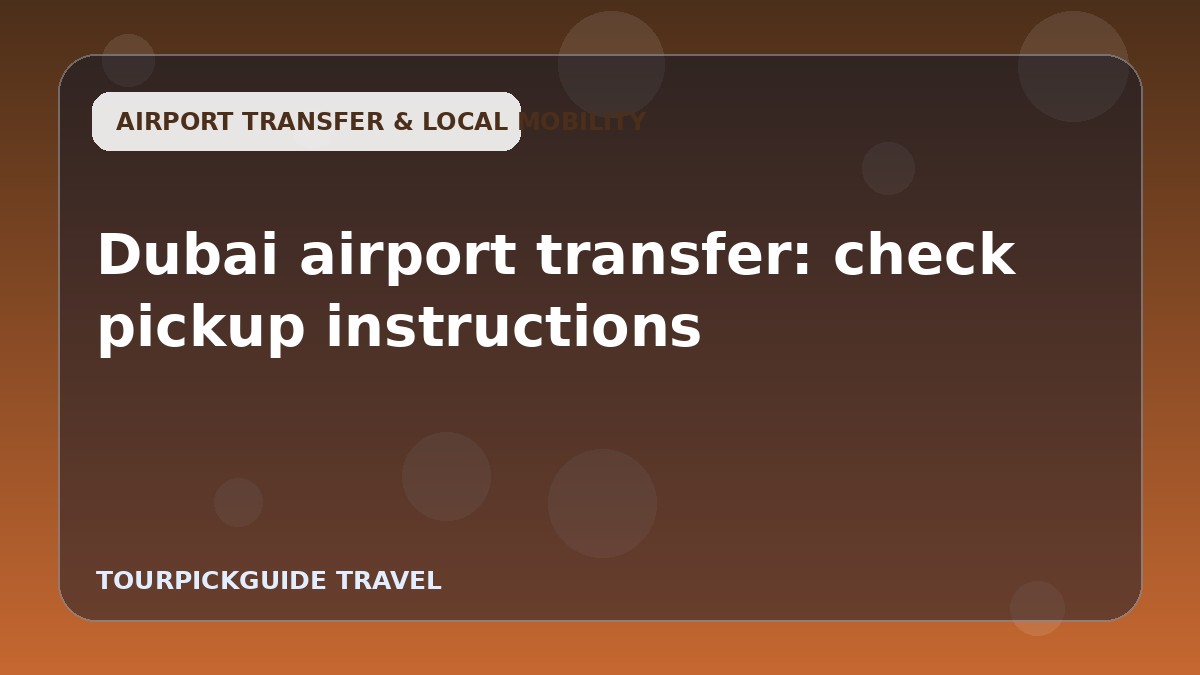 Dubai airport transfer: check pickup instructions