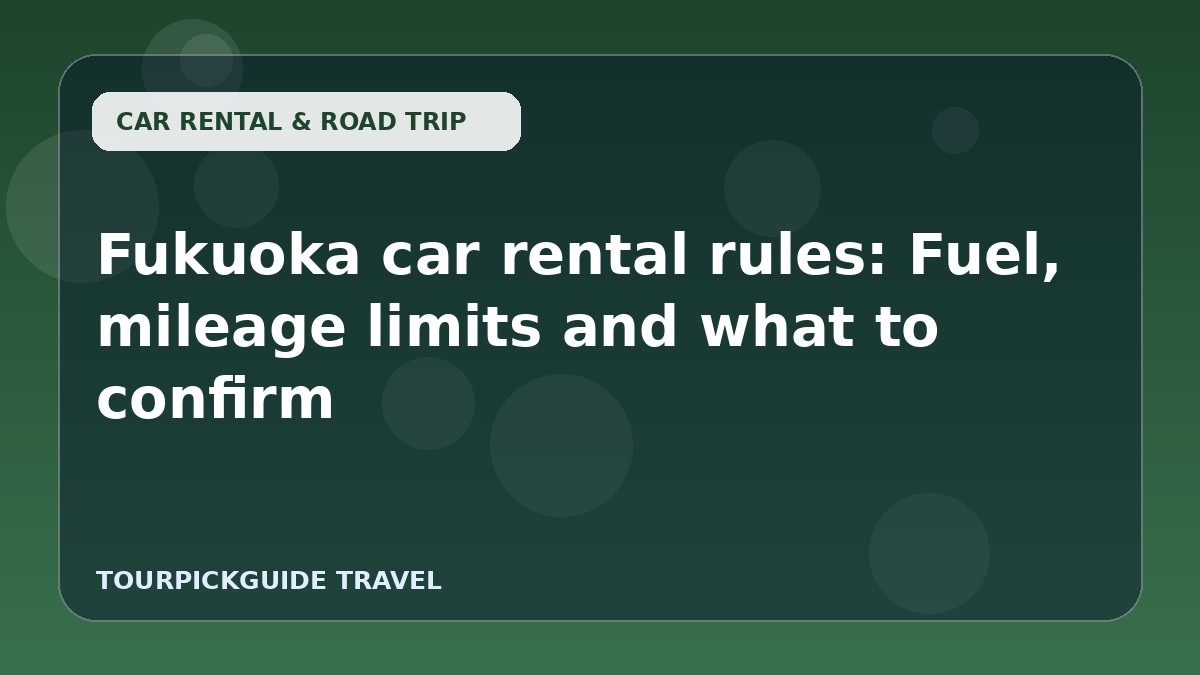 Fukuoka car rental rules: Fuel, mileage limits and what to confirm