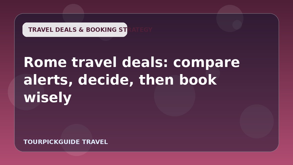 Rome travel deals: compare alerts, decide, then book wisely