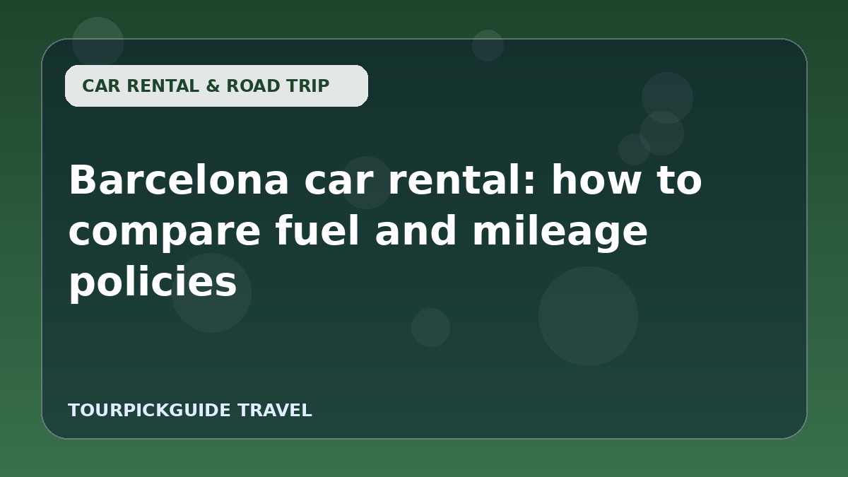 Barcelona car rental: how to compare fuel and mileage policies
