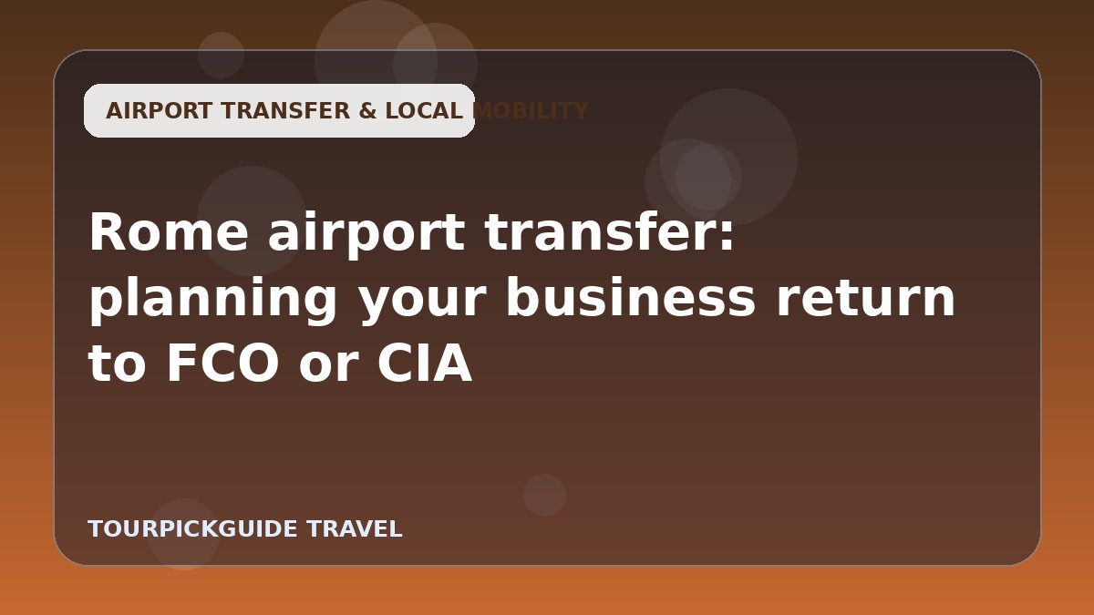 Rome airport transfer: planning your business return to FCO or CIA