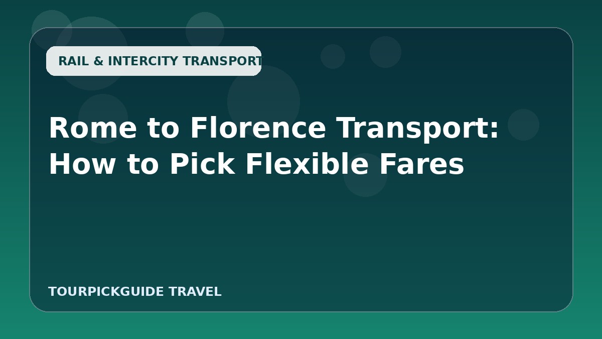 Rome to Florence Transport: How to Pick Flexible Fares