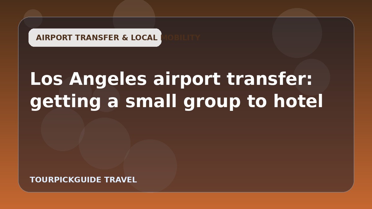 Los Angeles airport transfer: getting a small group to hotel