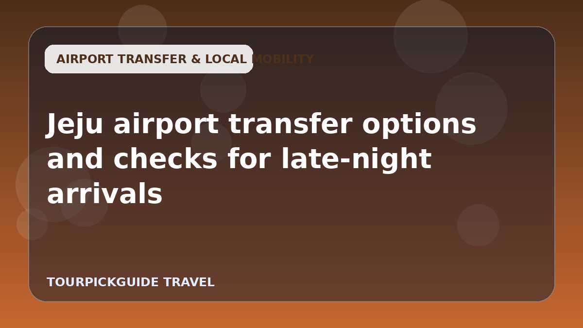 Jeju airport transfer options and checks for late-night arrivals