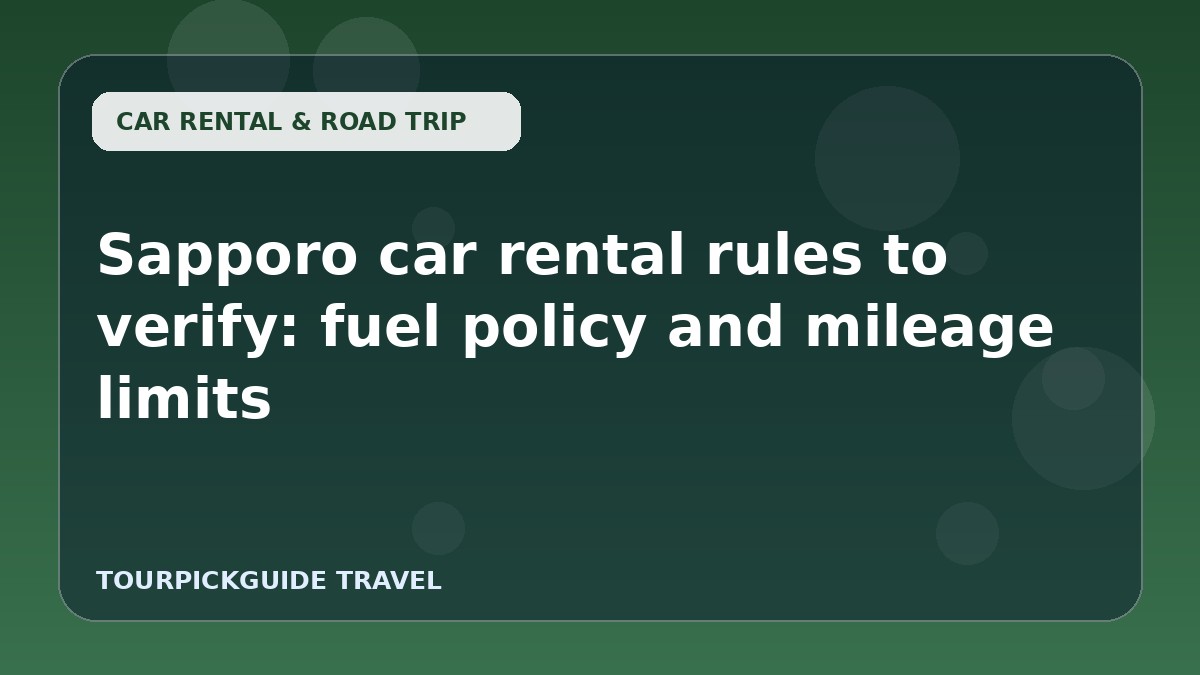 Sapporo car rental rules to verify: fuel policy and mileage limits