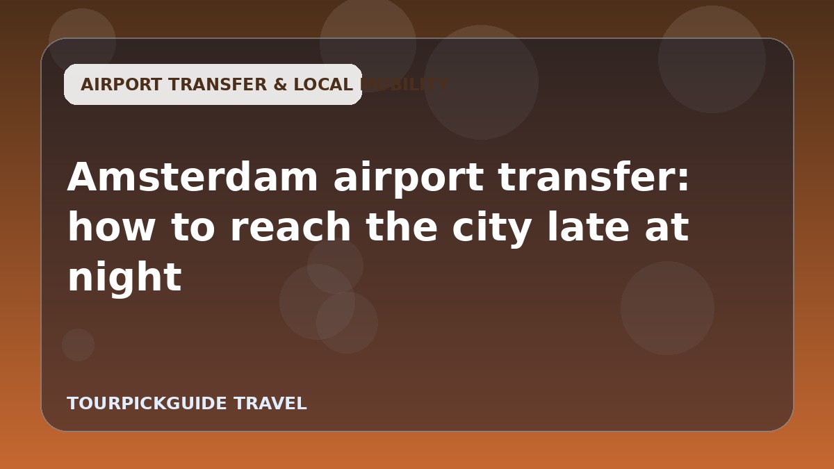 Amsterdam airport transfer: how to reach the city late at night