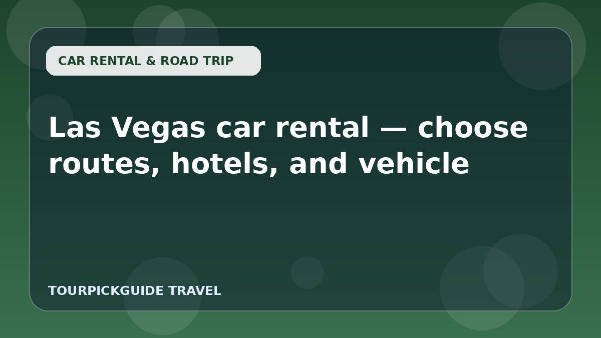 Las Vegas car rental — choose routes, hotels, and vehicle