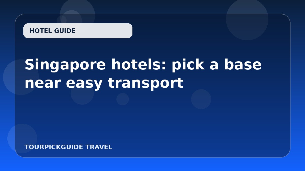 Singapore hotels: pick a base near easy transport