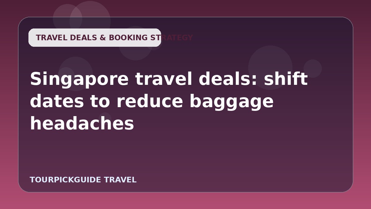 Singapore travel deals: shift dates to reduce baggage headaches
