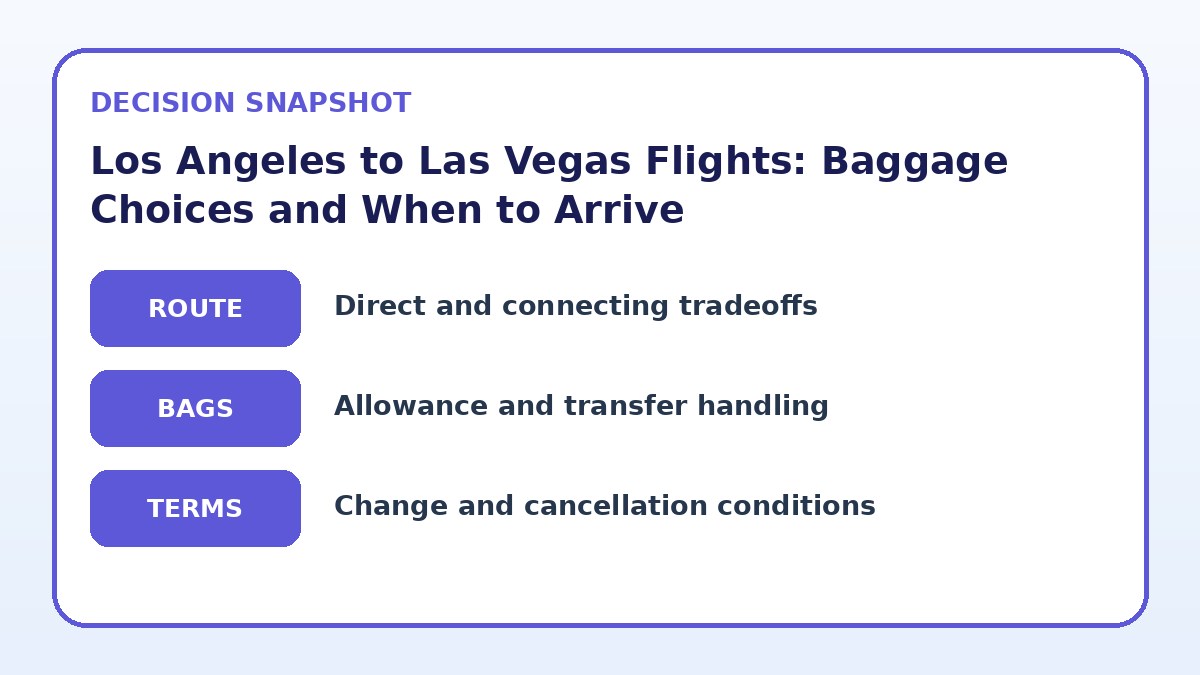 Decision guide for Los Angeles to Las Vegas Flights: Baggage Choices and When to Arrive