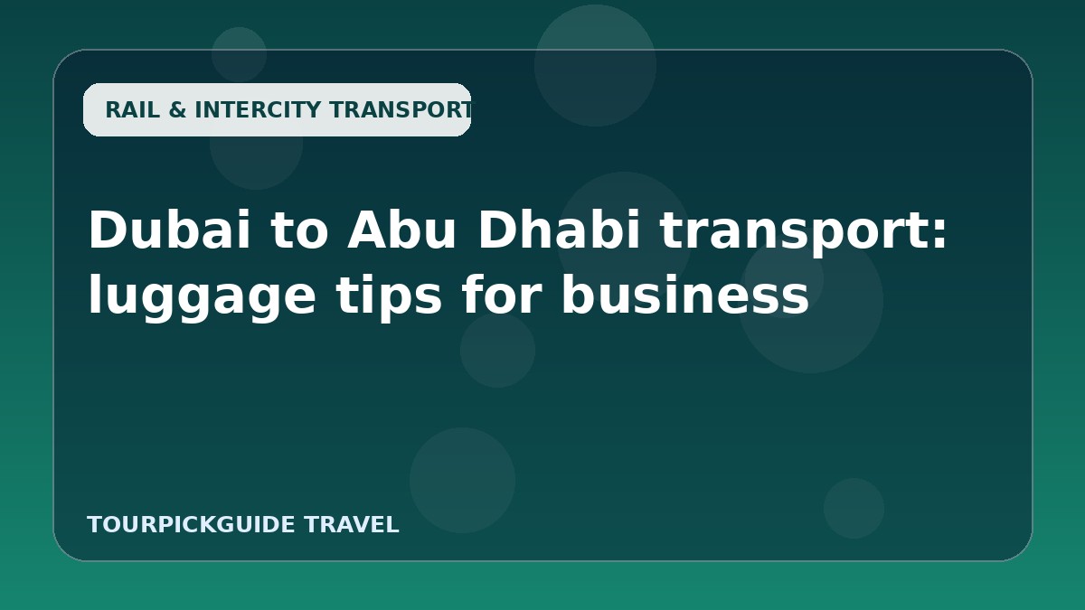 Dubai to Abu Dhabi transport: luggage tips for business