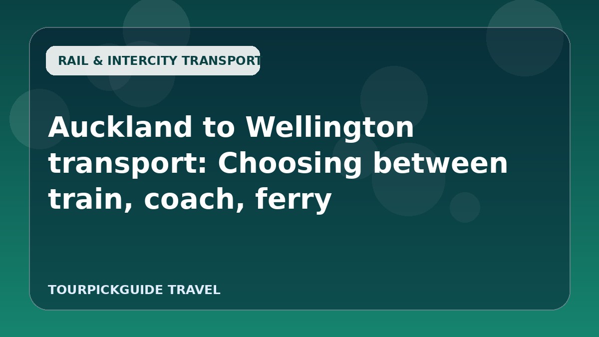 Auckland to Wellington transport: Choosing between train, coach, ferry