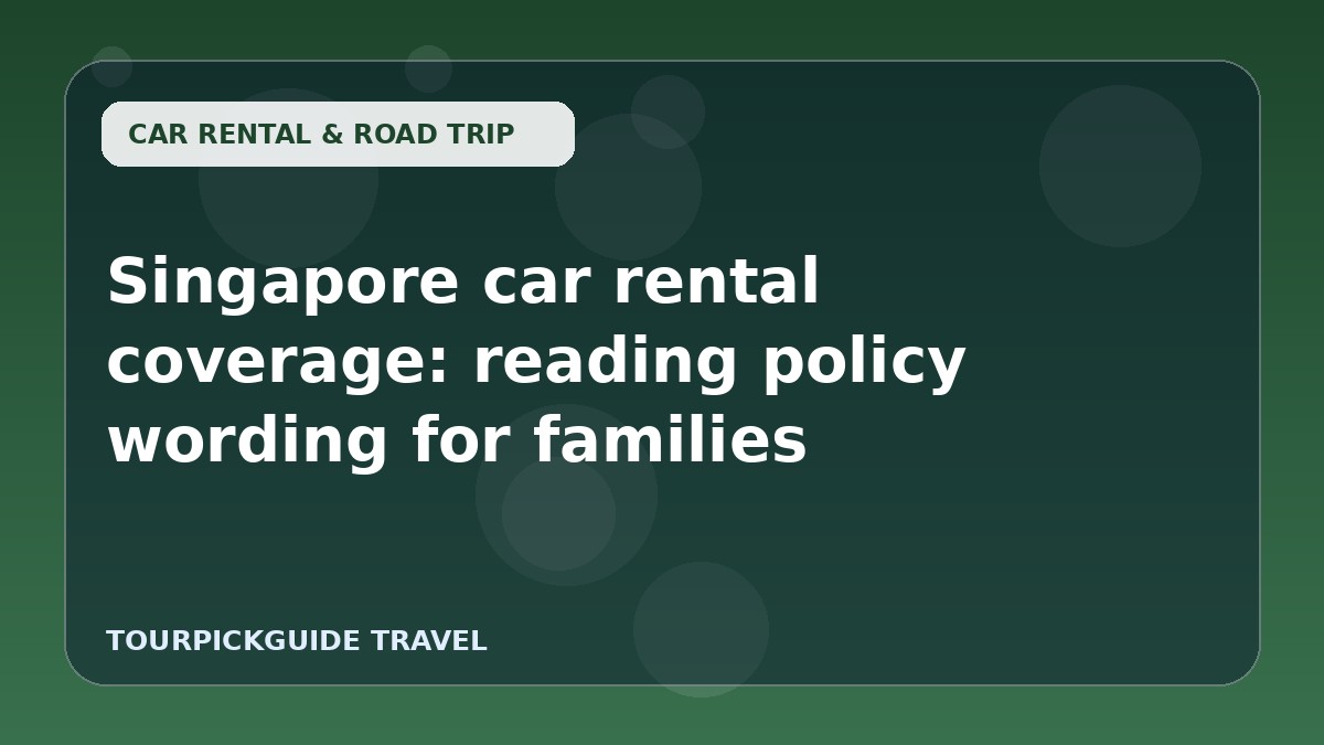 Singapore car rental coverage: reading policy wording for families