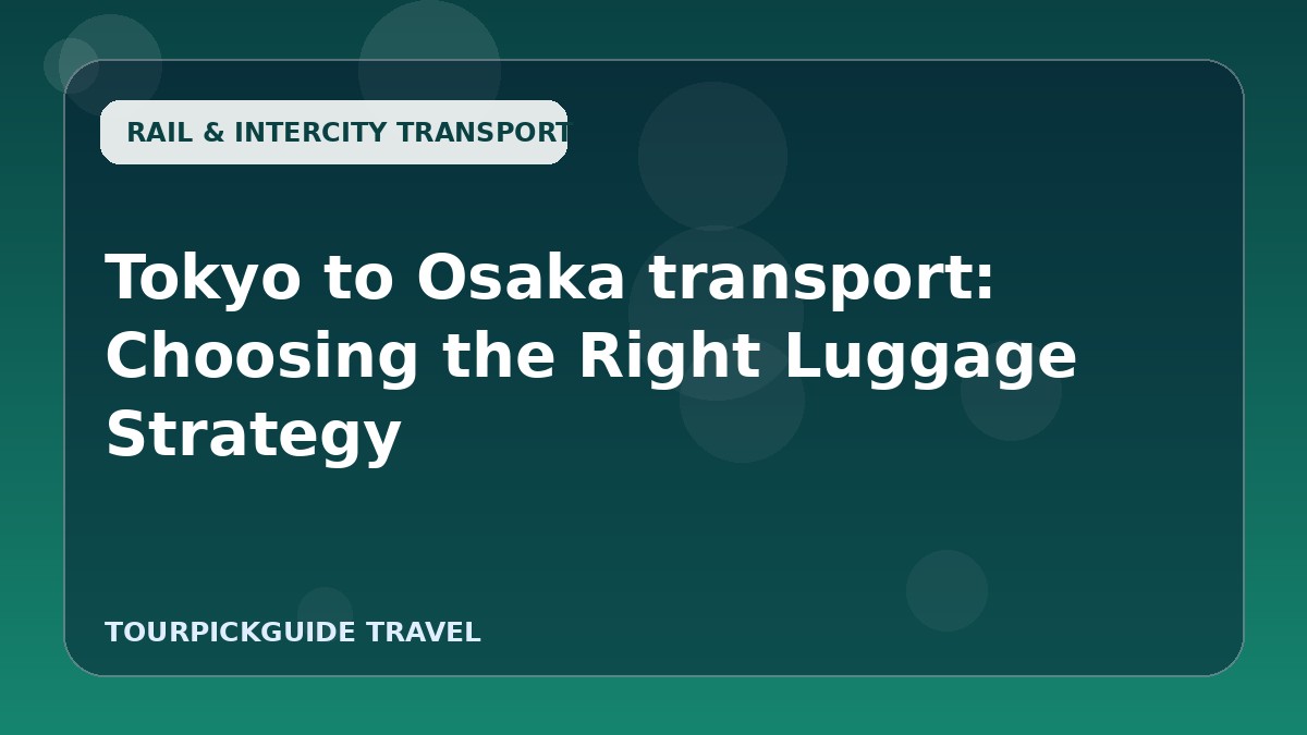 Tokyo to Osaka transport: Choosing the Right Luggage Strategy