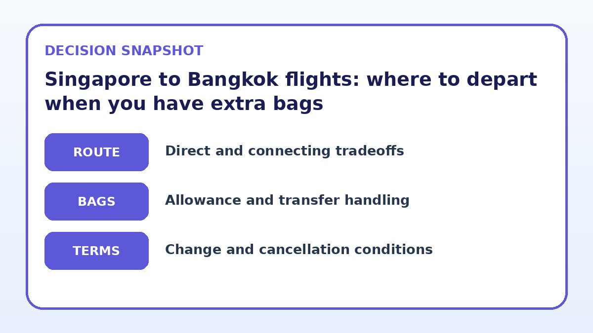 Decision guide for Singapore to Bangkok flights: where to depart when you have extra bags