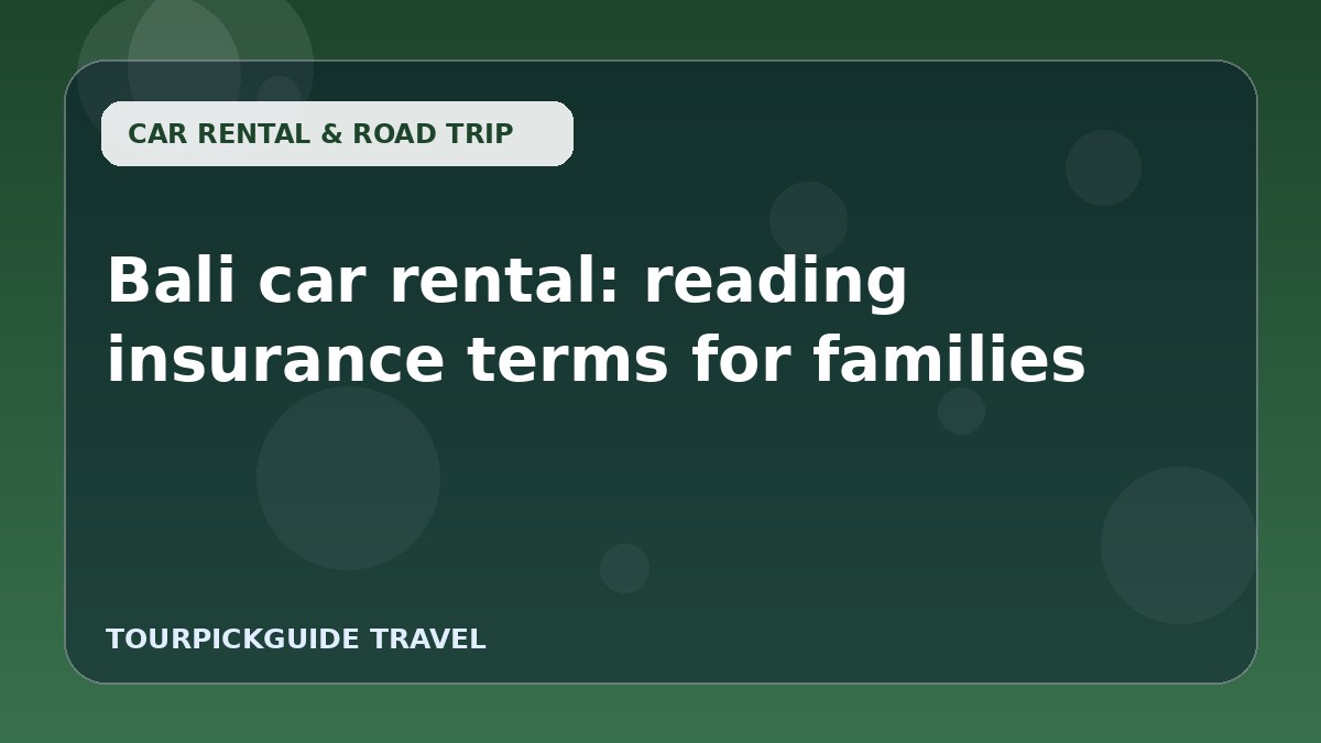 Bali car rental: reading insurance terms for families
