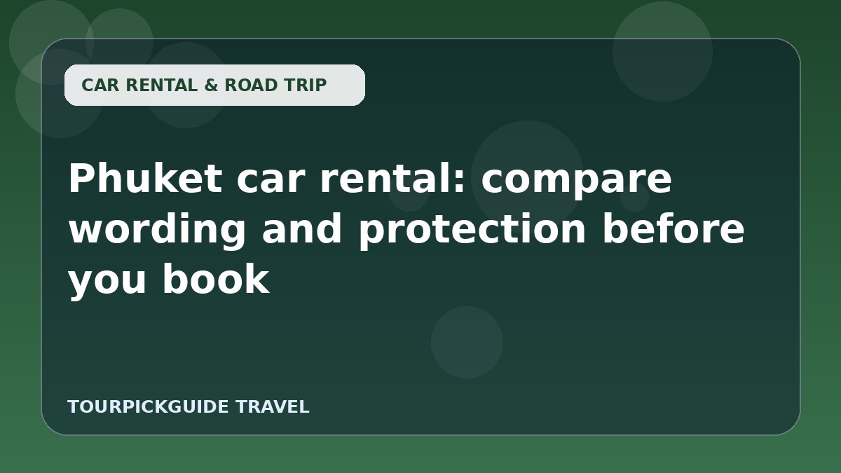 Phuket car rental: compare wording and protection before you book