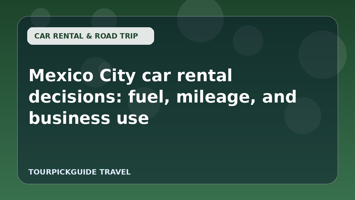 Mexico City car rental decisions: fuel, mileage, and business use