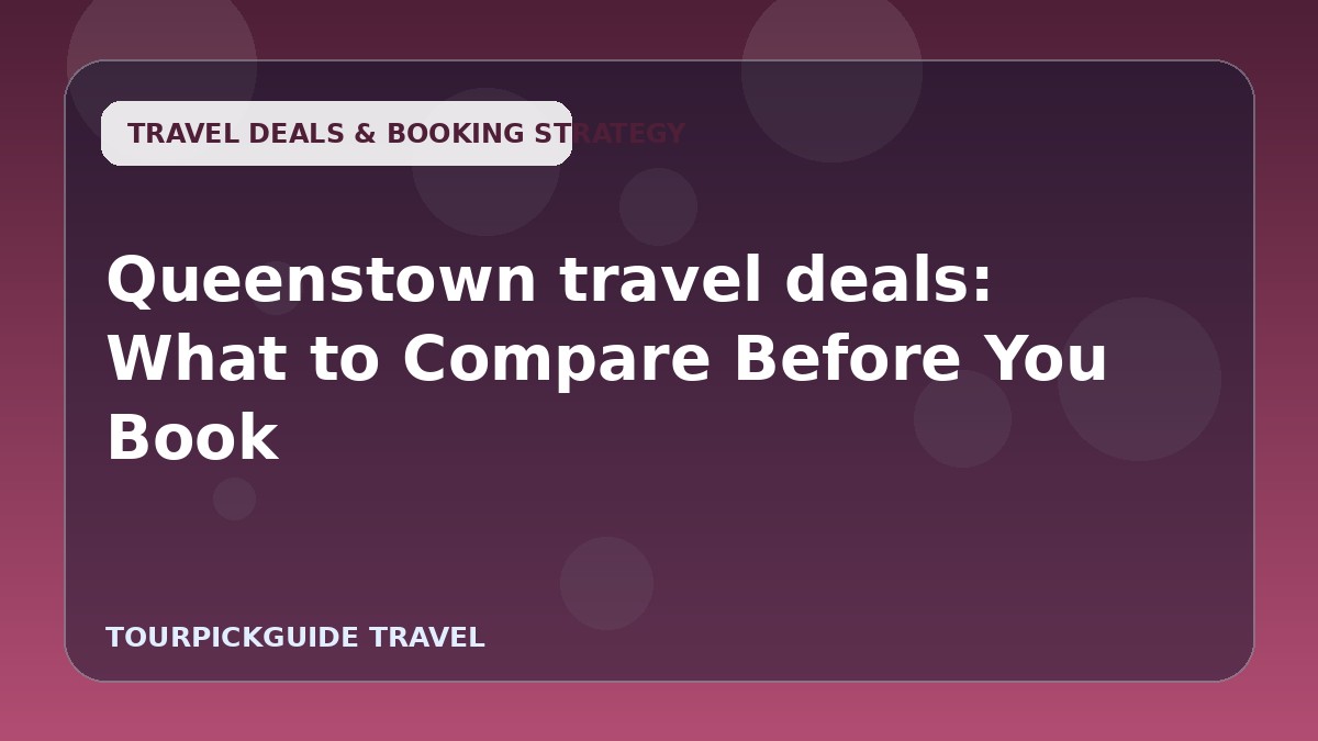 Queenstown travel deals: What to Compare Before You Book