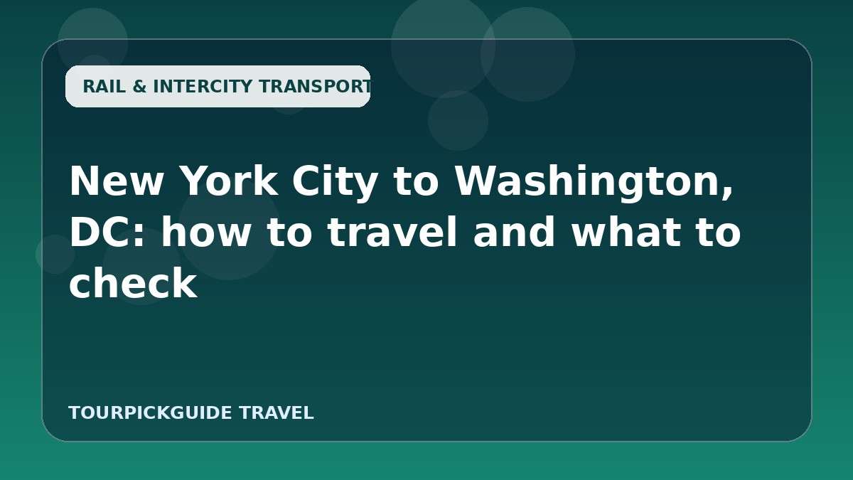 New York City to Washington, DC: how to travel and what to check