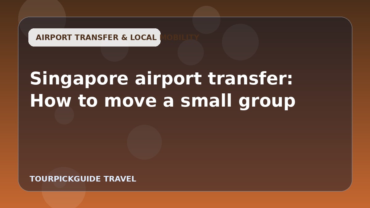 Singapore airport transfer: How to move a small group
