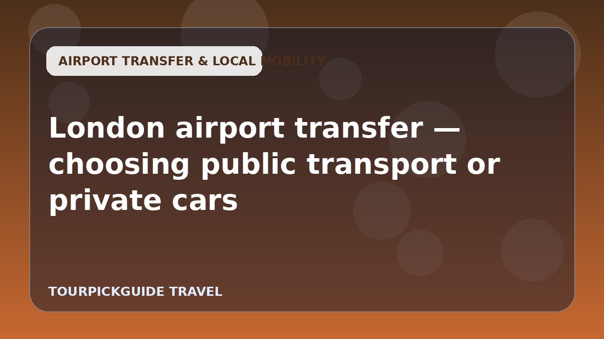 London airport transfer — choosing public transport or private cars