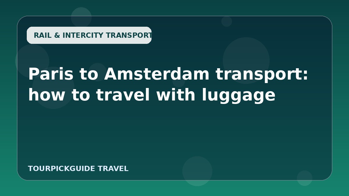 Paris to Amsterdam transport: how to travel with luggage