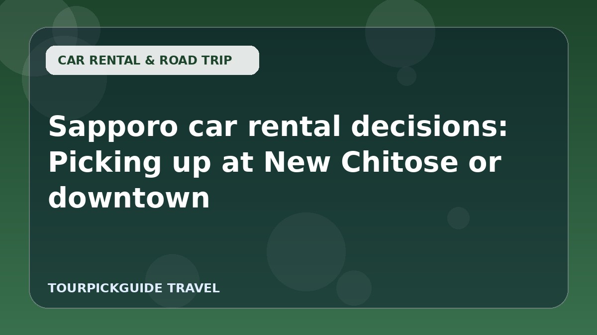 Sapporo car rental decisions: Picking up at New Chitose or downtown