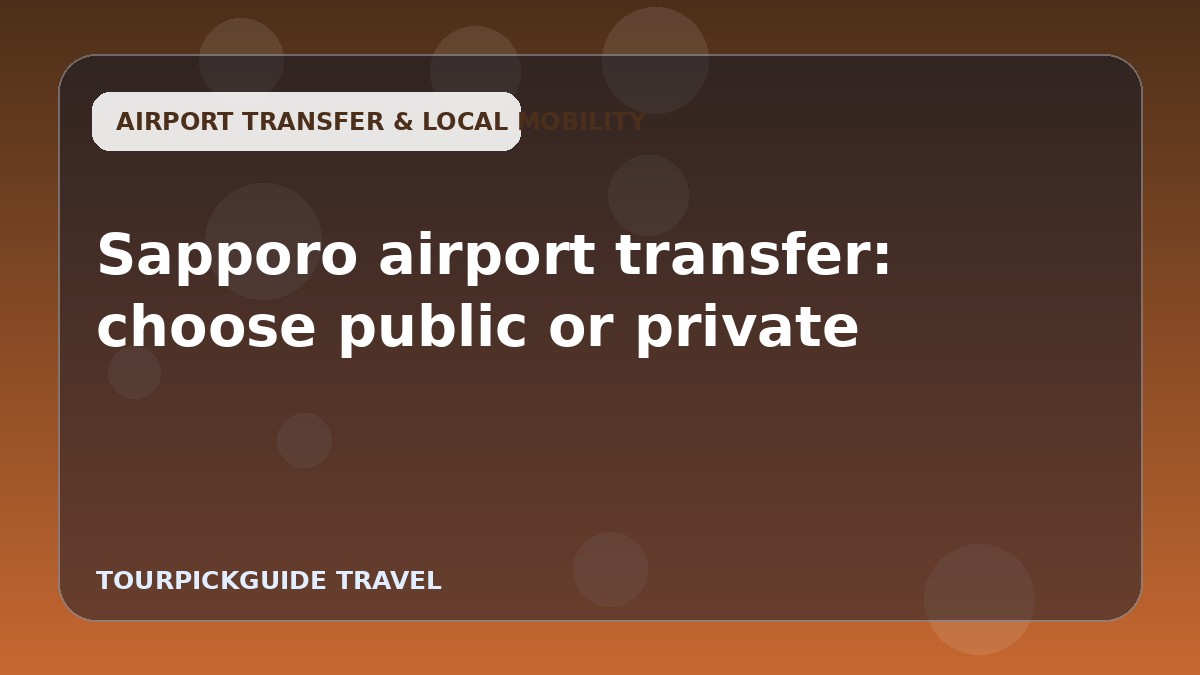Sapporo airport transfer: choose public or private