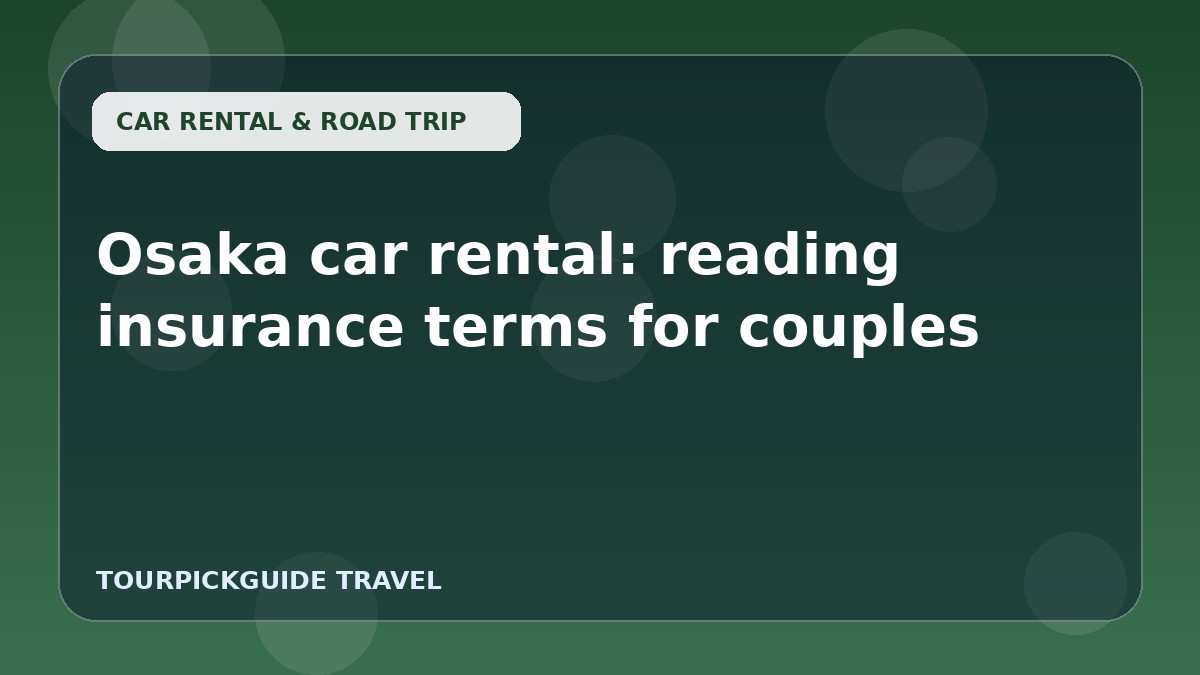 Osaka car rental: reading insurance terms for couples