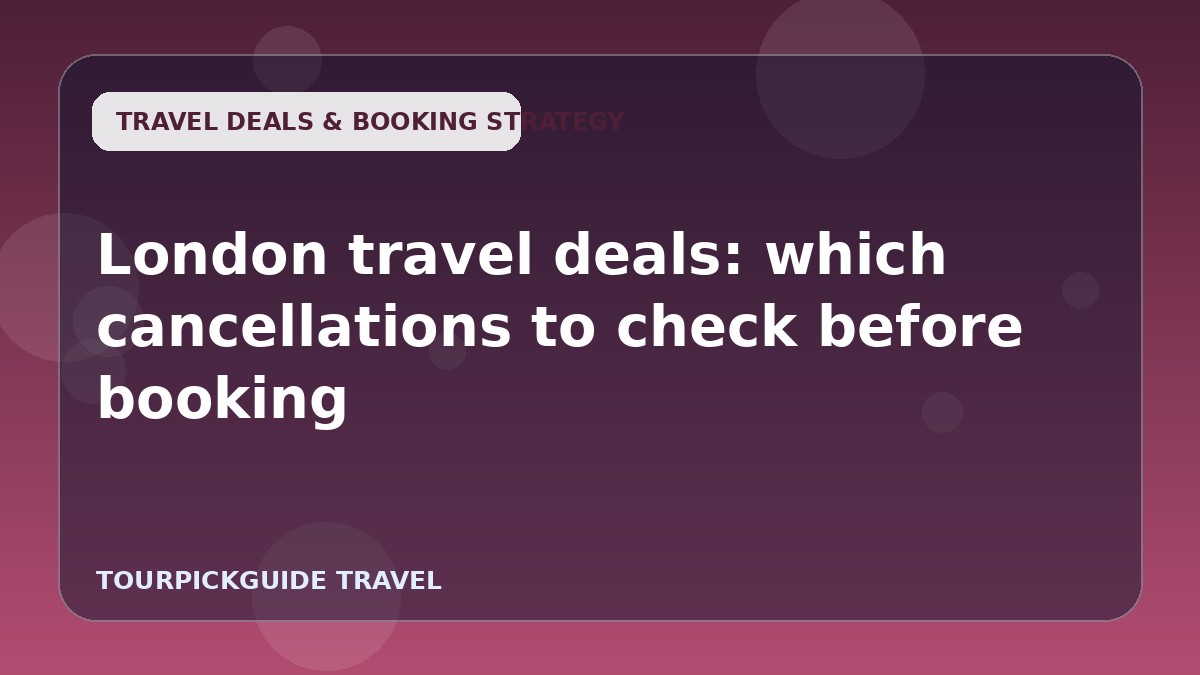 London travel deals: which cancellations to check before booking