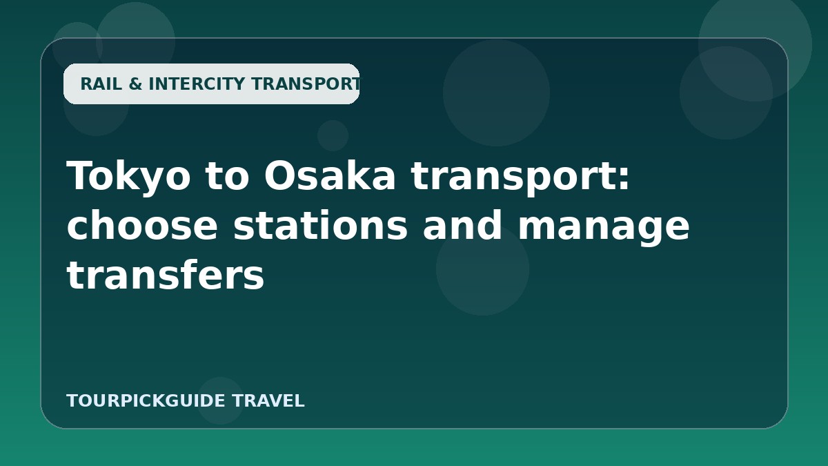 Tokyo to Osaka transport: choose stations and manage transfers
