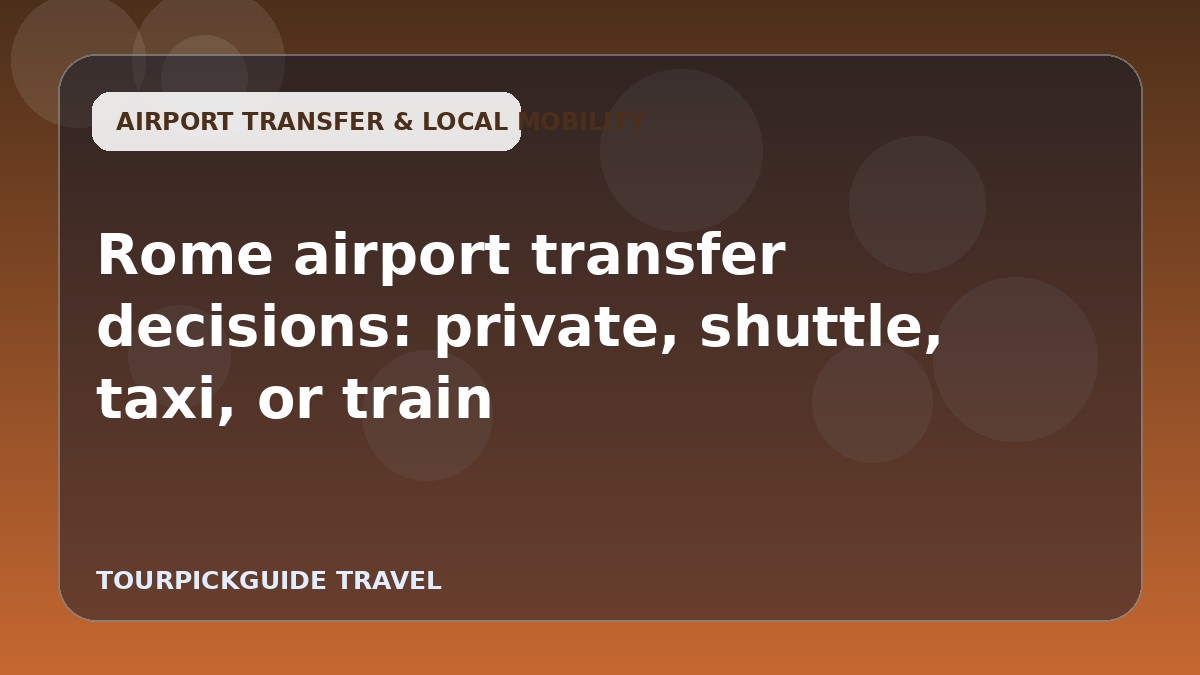 Rome airport transfer decisions: private, shuttle, taxi, or train