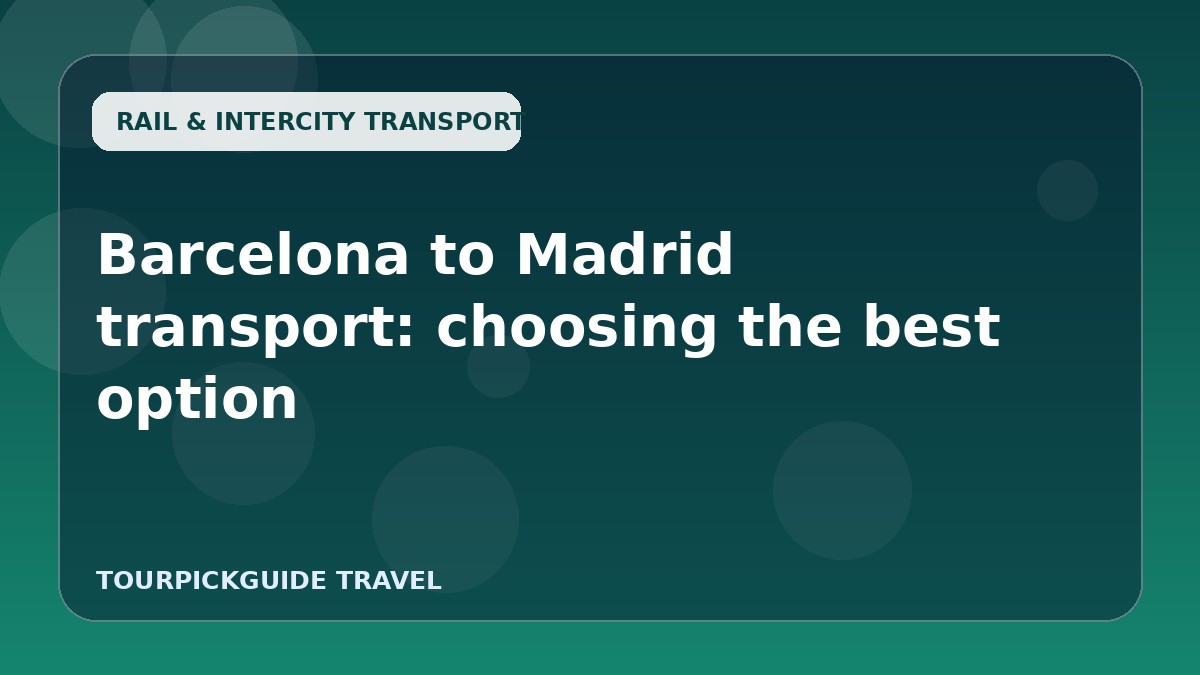 Barcelona to Madrid transport: choosing the best option