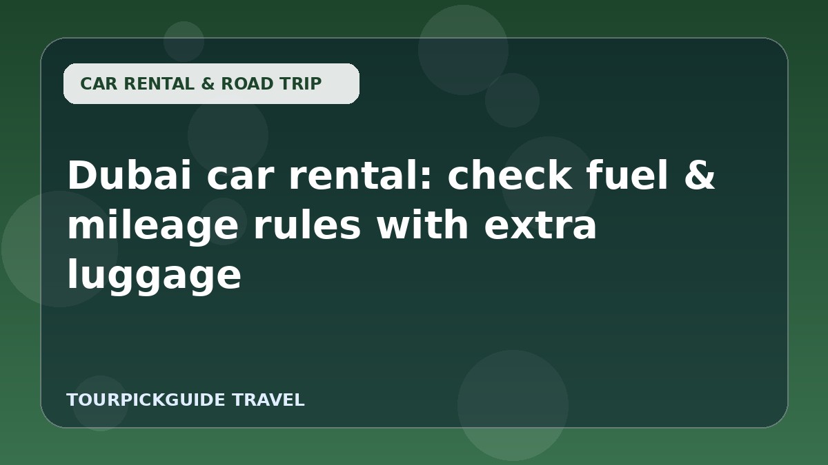 Dubai car rental: check fuel & mileage rules with extra luggage