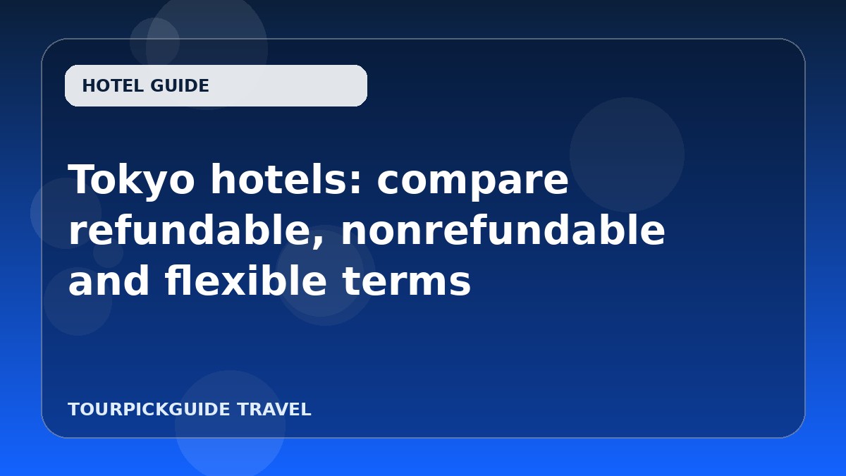 Tokyo hotels: compare refundable, nonrefundable and flexible terms