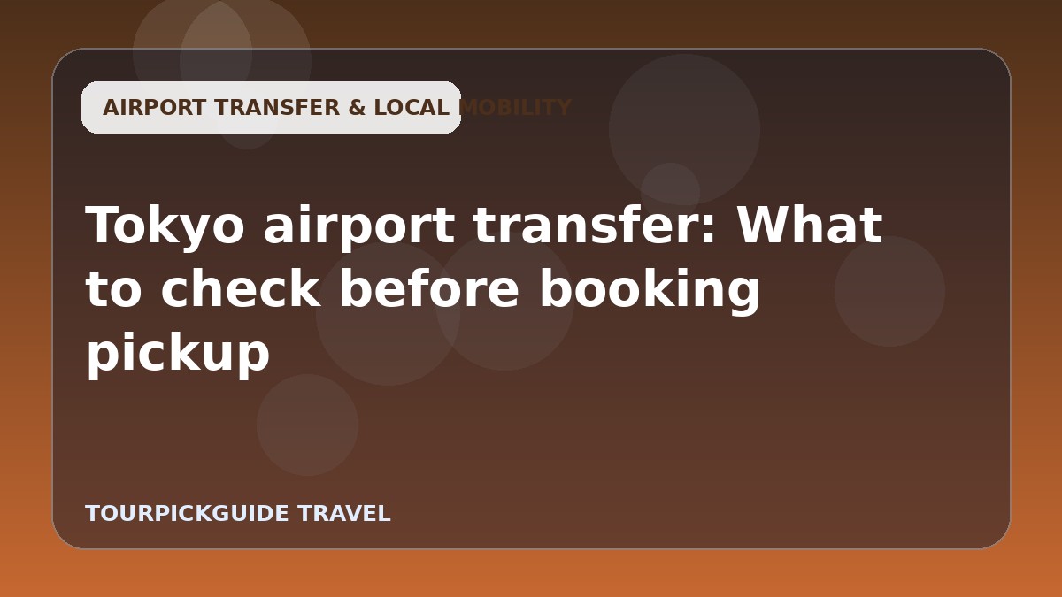 Tokyo airport transfer: What to check before booking pickup