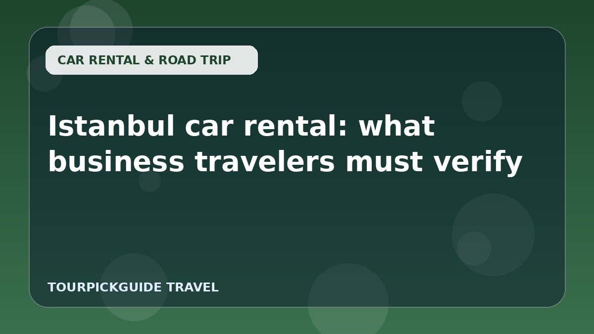 Istanbul car rental: what business travelers must verify