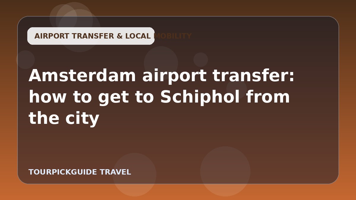 Amsterdam airport transfer: how to get to Schiphol from the city
