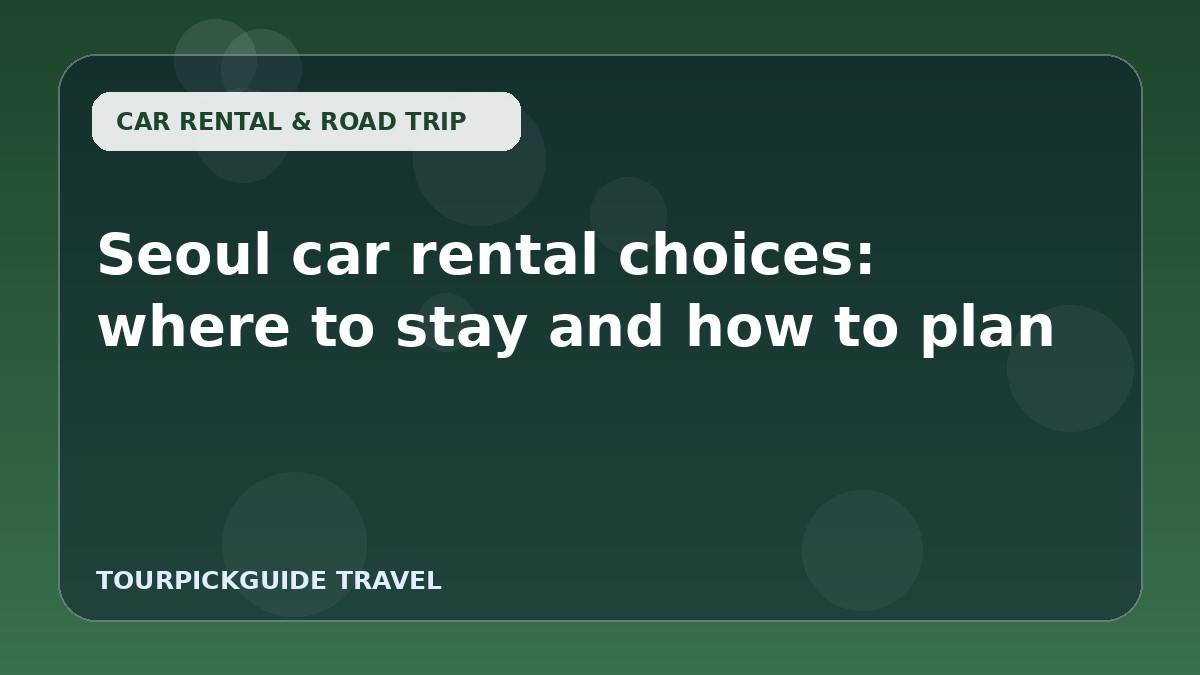 Seoul car rental choices: where to stay and how to plan