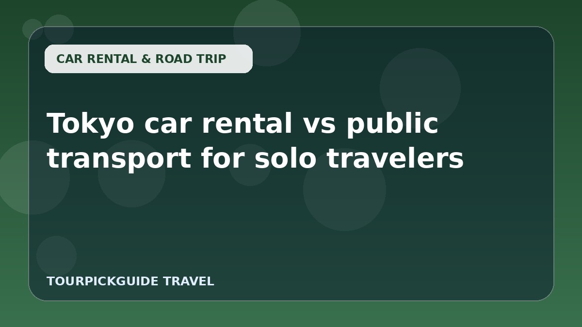 Tokyo car rental vs public transport for solo travelers