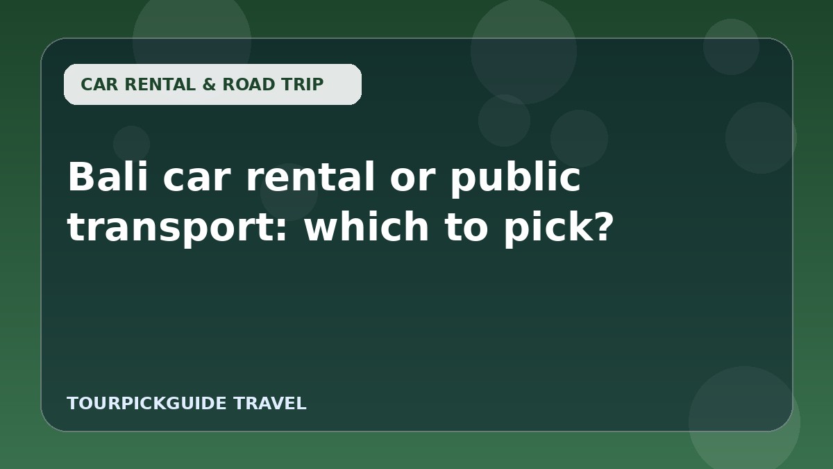 Bali car rental or public transport: which to pick?