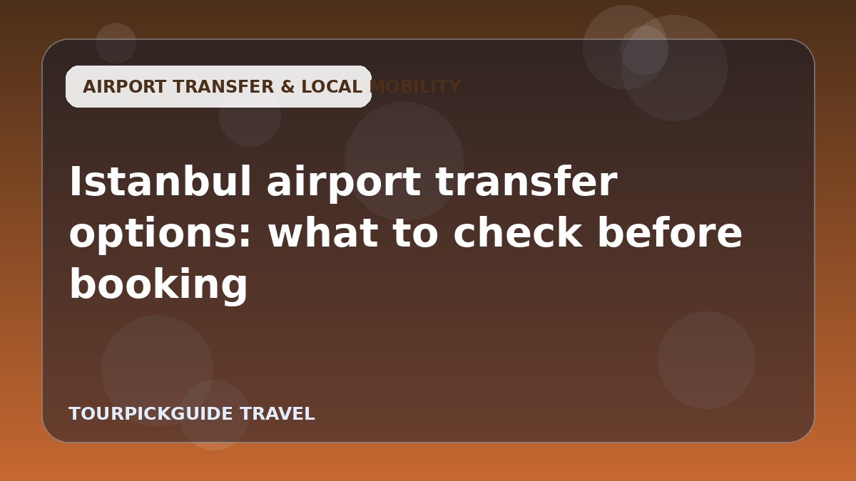 Istanbul airport transfer options: what to check before booking