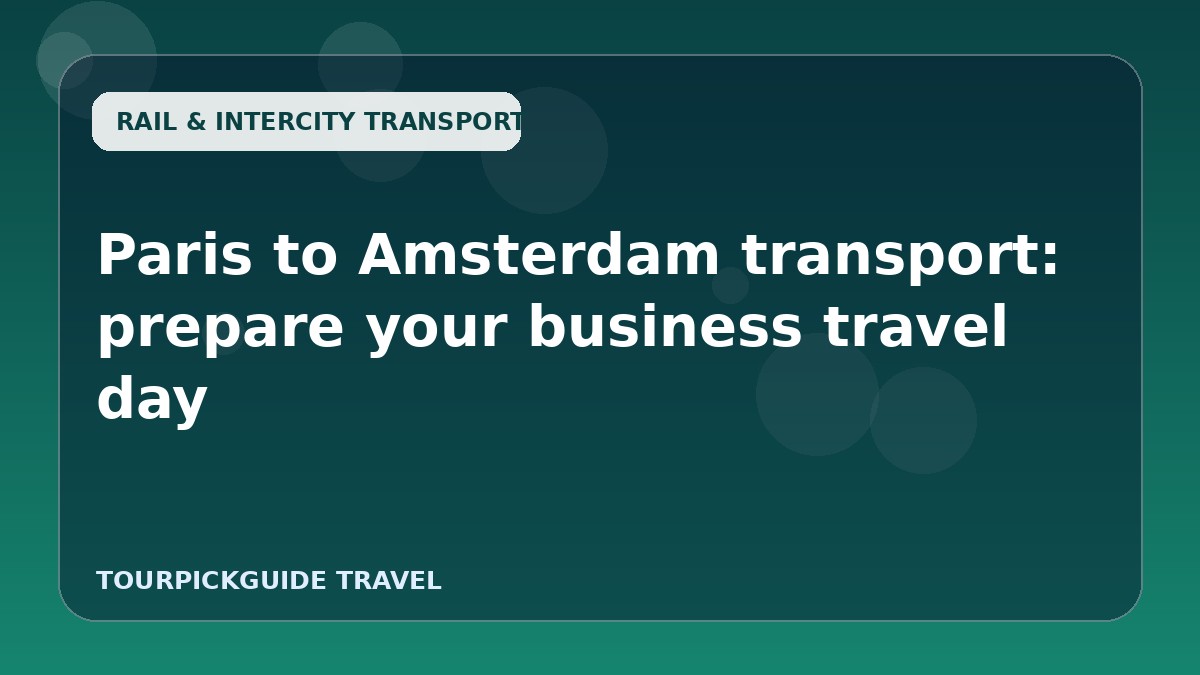 Paris to Amsterdam transport: prepare your business travel day
