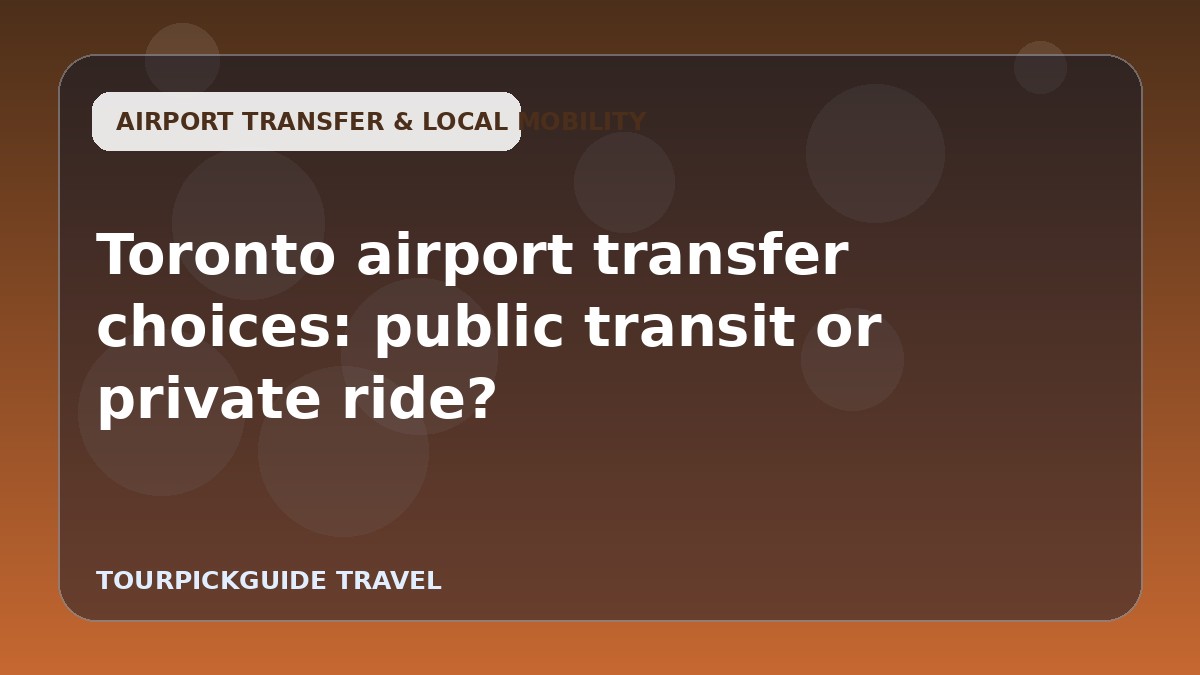 Toronto airport transfer choices: public transit or private ride?
