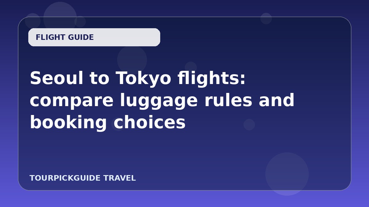 Seoul to Tokyo flights: compare luggage rules and booking choices