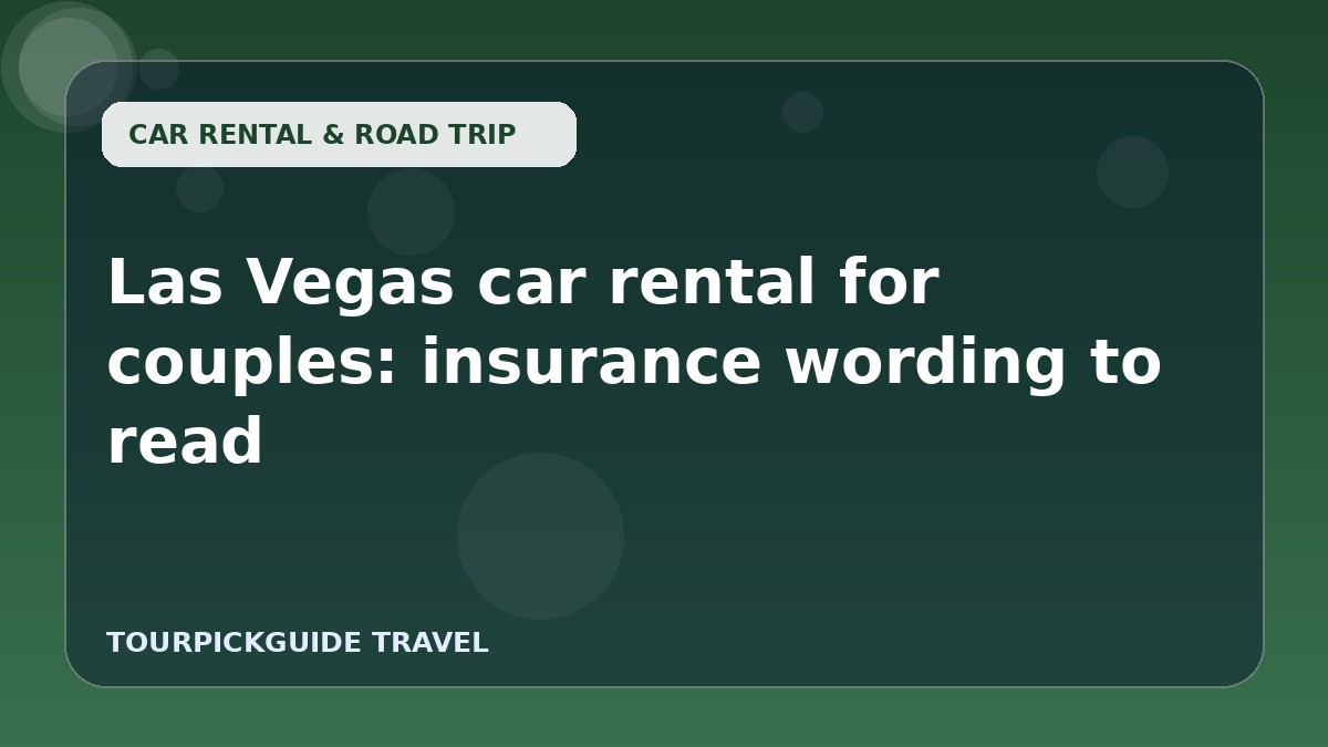 Las Vegas car rental for couples: insurance wording to read