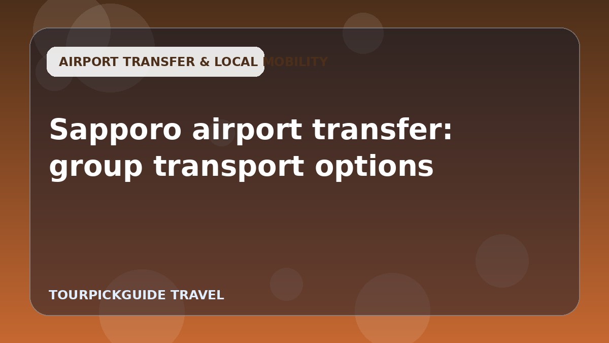Sapporo airport transfer: group transport options