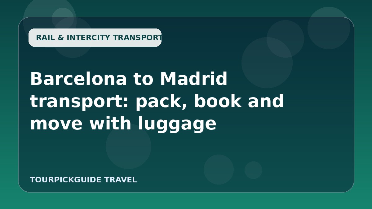 Barcelona to Madrid transport: pack, book and move with luggage