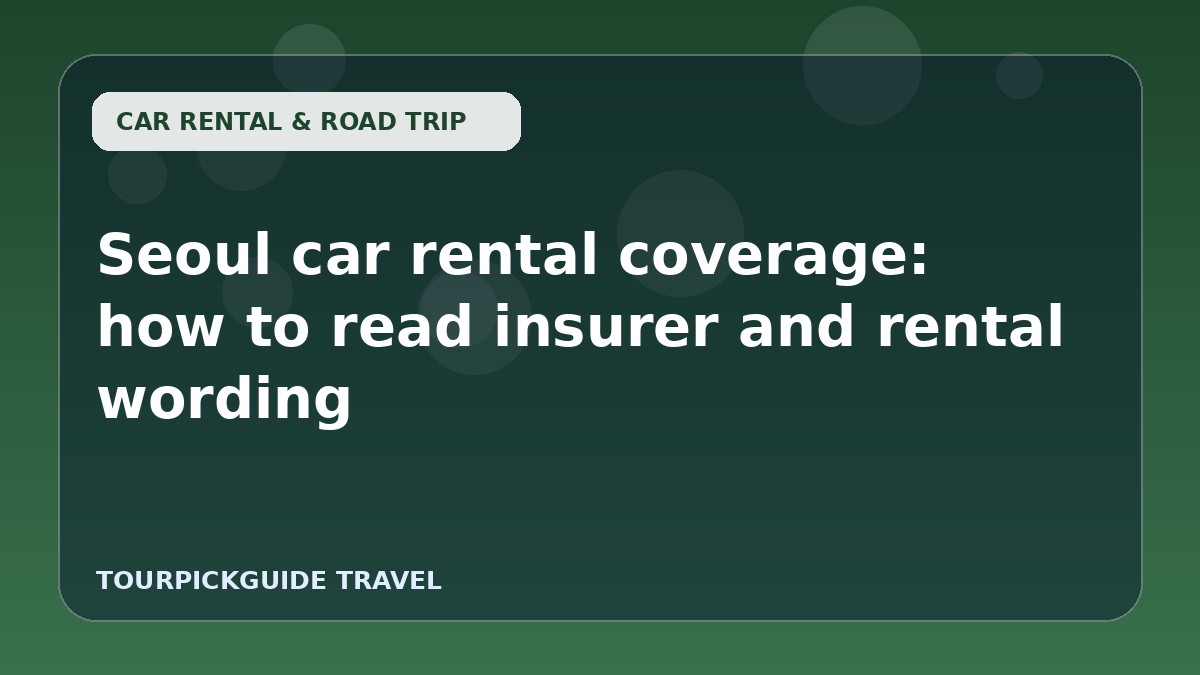 Seoul car rental coverage: how to read insurer and rental wording